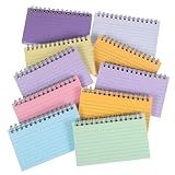 BCOATH 10 Pcs Livro Mini Caderno De Bolso Caderno De Orçamento Bloco De Notas Forrado Fichas Coloridas Diário Governado Pequenos Cartões De Estudo Papel Espiral Aluna Caderno Pequeno