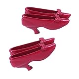 BCOATH 2 Pares Sapatos De Princesa Saltos Sandálias Acessórios Para Bonecas Móveis De Casa De Boneca Sapatos De Boneca Material Adereços Roupas Femininas Vermelho Liga