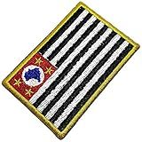 BE0045T 01 BR44 Bandeira Estado São Paulo Brasil Patch Bordada Termo Adesivo