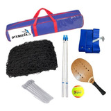 Beach Tennis Kit Portátil Hastes Rede Marcação Raquete