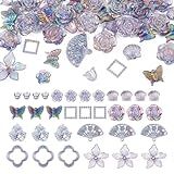 Beadthoven 30G 3D Resina Rosa Flor Enfeites Flatback Barroco Borboleta Leque Folha Cabochão Contas Cinza Escuro Grânulos Fofos Grânulos Grânulos Para Pulseira Brinco Colar Artesanato Faça Você