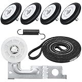 Beaquicy Kit De Reparo De Secadora Atualizado Substituição Para Secadora L G Ken More Inclui Conjunto De Rolo De Tambor De Secadora 4581EL2002C E Polia De Acionamento Do Motor Do Secador 4561EL3002A E Correia De Transmissão 4400EL2001A 4400EL2001F