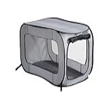 Beatrice Home Fashions Portátil- Dobrável- Pop Up- Animal De Estimação De Viagem- Canil Para Gatos E Cães- 82-5 Cm C X 49-5 Cm L X 49-5 Cm A- Cinza