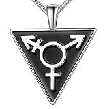 Beautlace LGBT Colares-Brincos De Pingente-Conjunto De Prata-Ouro 18K-Pingente De Pingente Triangular Banhado A Pistola Preta Para Homens E Mulheres
