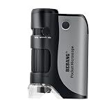 BEBANG Microscópio De Bolso Para Crianças  Mini Microscópio Portátil Para Crianças E Adultos Com 5 Lâminas De Microscópio