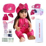 Bebê Menina Reborn Pode Dar Banho Bolsa Linda Com Kit Itens