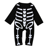 Bebê Menino Halloween Macacão Crânio Osso Traje Roupas