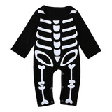 Bebê Menino Halloween Macacão Crânio Osso Traje