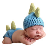Bebê Rn Dinossauro Foto Adereços Touca Calça Crochê Newborn