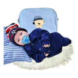 Bebê Tipo Reborn Menino Príncipe Com Acessórios 45cm Bolsa