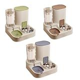 Bebedouro 1-3L Com Comedouro 2-3Kg Alimentador Duplo 2em1 Automático Pet Cães Cachorros Gatos -Marrom-