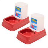 Bebedouro comedouro Automático Dispenser De Água E Ração 2un
