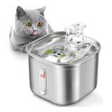 Bebedouro Fonte Água 2l Filtro Silenciosa Inox Gatos Cães