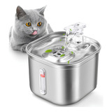 Bebedouro Fonte Água 2l Filtro Silenciosa Inox Gatos Cães
