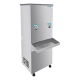 Bebedouro Industrial De Coluna 50 Litros Inox 2 Torneira