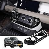 Bekantogy Moldura De Botão De Controle De Ar Condicionado De Carro Com Painel De Mudança De Marchas Compatível Com L Nd Rover Defender 90 110 130 2020 2024 Moldura De Câmbio De Ar Condicionado Preto
