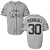 Bel Air Jersey Shirt Sleeve Benny The Jet Rodriguez 30 The Sandlot Legends 3D Print Fashion Baseball Jersey S 3XL 30 Rodrigue Grey Large 