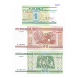 Belarus Bielo Russia 1 50 100 Rubles 2000 3 Cédulas Fe