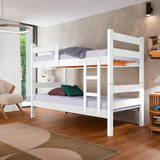 Beliche cama Solteiro Reforçada Mdf Branca