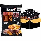 Belive Display Chips De Batata Doce Temperados Com Sal Rosa Do Himalaia Sem Glúten 50G Caixa Com 20 Unidades