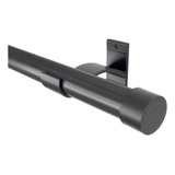 Bella Arte Kit Varão Cortina Simples Cromado 28mm 2 50 Metros Alumínio Cor Preto Fosco