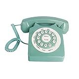 Benotek Telefone Fixo Retrô Beneno Verde Design Clássico Rotativo Antigo Com Cordão Para Casa E Escritório- Telefones Básicos Anos 80 Para Idosos