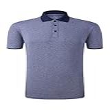Bepuzu Camisetas De Golfe Masculinas Dry Fit Performance Moisture Wicking Polo Manga Curta Gola Canelada Camisa Polo De Golfe Azul Jeans 3G