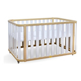 Berço 3 Em 1 Evolutivo Quater Linha Loop Branco Com Carvalho