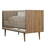 Berço Americano 66cmx133cm Infantil Para Quarto Bebê Encanto Batrol BRANCO MADEIRADO 