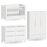 Berço Americano Cômoda Infantil E Guarda Roupa Branco Linha Cozy Marca Quater Móveis