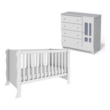 Berço Americano Mini Cama Com Cômoda Infantil Ariel Branco
