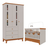 Berço Americano Mini Cama E Guarda Roupa Infantil Antonella