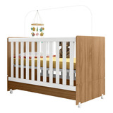 Berço Americano Mini Cama Encanto Cor Nature Com Branco