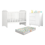 Berço Americano Mini Cama Mel E Cômoda Duda C Colchão Gazin