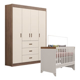 Berço Americano Retro Maya Com Guarda Roupa Infantil Lívia