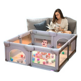 Berço Cercadinho Bebê Portátil Desmontável Infantil Cinza