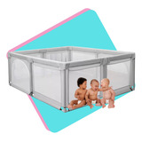 Berço Cercado Portátil Desmontável Infantil Baby Cor Cinza