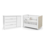 Berço Com Capitonê E Cômoda Tutto New 100 Mdf Cores