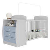 Berço Cômoda C Colchão Colinho De Mãe Multimóveis Bco azul