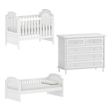 Berço Cômoda E Cama Infantil Provençal Linha Classic Quater