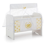 Berço De Boneca Enxoval Personalizado Desenho Cor Coroa Dourada