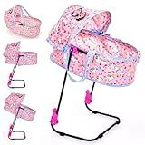 Berço De Boneca Veneza Baby Luxo 2 Em 1 Vira Bebê Conforto De Boneca