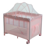 Berço Infantil Portátil Bebê Rosa Pastel