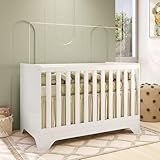 Berço Mini Cama 3 Em 1 Americano 100 Mdf Liam Retrô Espresso Móveis Branco