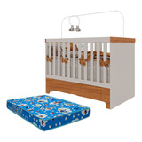Berço Mini Cama Com Gaveta Antonella E Colchão Ortobom