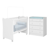 Berço Mini Cama E Cômoda Infantil Com Trocador Isabella