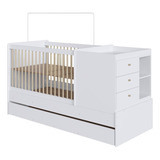 Berço Multifuncional Com Cama Auxiliar E Cômoda Branco