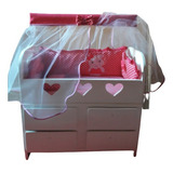 Berço Para Bebe Reborn Com 4 Gavetas Em Mdf