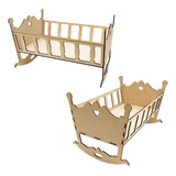Berço Para Boneca Bebe Reborn Em Mdf 6 Mm 60 Cm