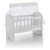 Berço Para Boneca Ninar Com Enxoval Branco Sonno Baby